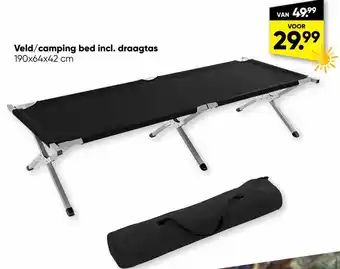 Big Bazar Veld/camping bed incl. draagtas 190x64x42 cm aanbieding