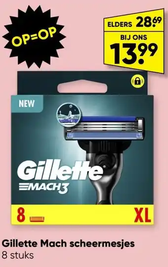 Big Bazar Gillette Mach scheermesjes 8 stuks aanbieding