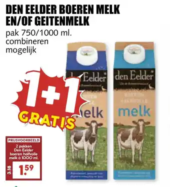 MCD Supermarkt Den eelder boeren melk en/of geitenmelk aanbieding