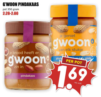 MCD Supermarkt G'woon pindakaas aanbieding