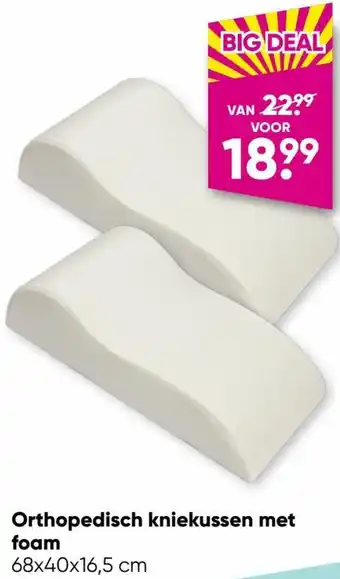 Big Bazar Orthopedisch kniekussen met foam 68x40x16,5cm aanbieding