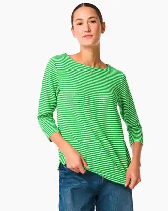 HEMA Hema dames t-shirt kacey met structuur (groen) aanbieding