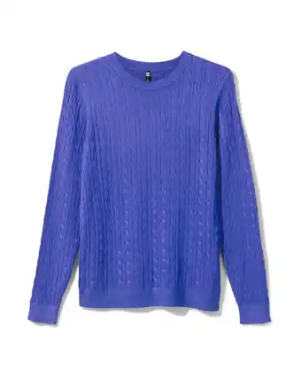 HEMA Hema dames trui gebreid louisa (blauw) aanbieding