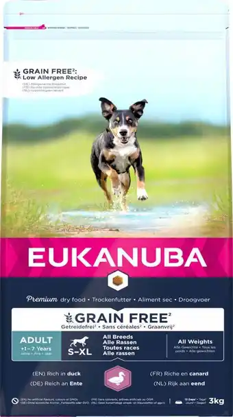 Intratuin Eukanuba hondenvoer adult eend 3 kg aanbieding