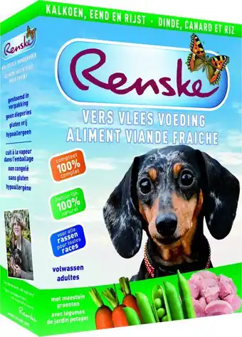 Welkoop Renske vers vlees voeding - hondenvoer  - kalkoen - eend - 395 gram aanbieding