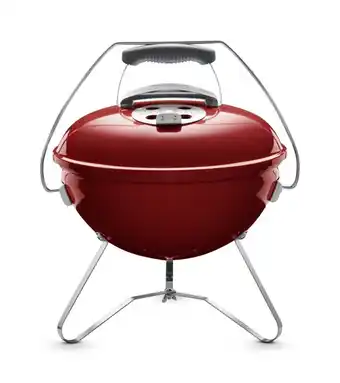 Welkoop Weber smokey joe premium - houtskoolbarbecue - rood - ø37 cm aanbieding