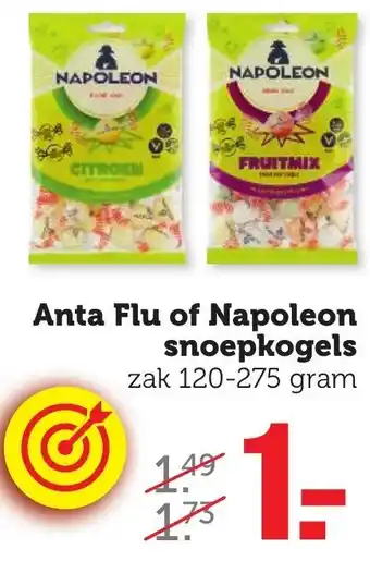 Coop Anta flu of Napoleon snoepkogels 120-275gram aanbieding