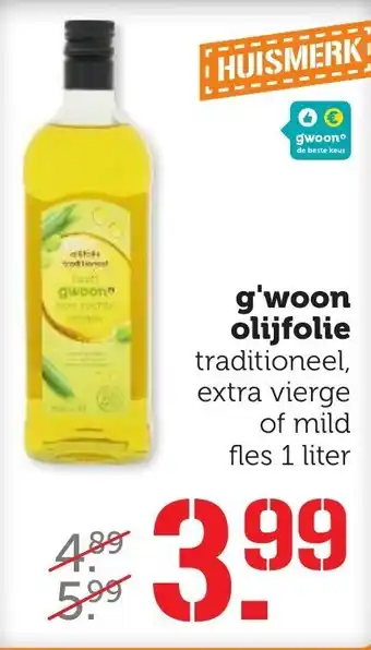 Coop G'woon olijfolie 1liter aanbieding