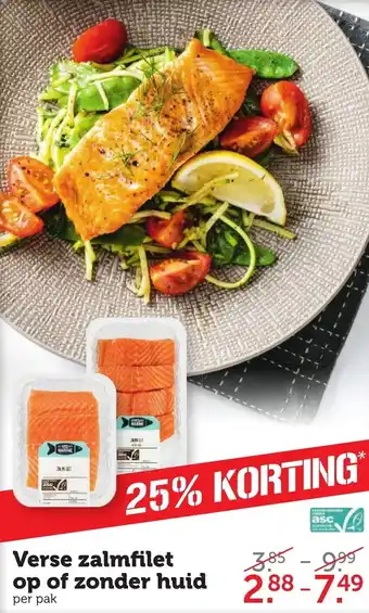 Coop Verse zalmfilet op of zonder huid aanbieding