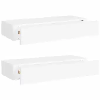 fonQ Vidaxl wandschappen 2 st met lade 60x23,5x10 cm mdf wit aanbieding