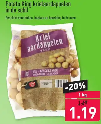 ALDI Potato King Krielaardappelen in de schil 1kg aanbieding