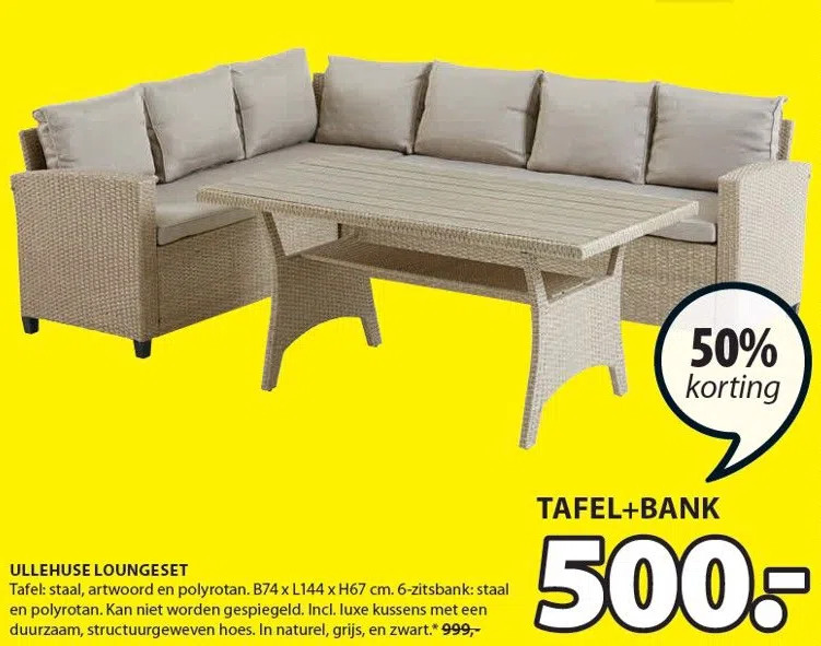 Ullehuse loungeset aanbieding bij Jysk