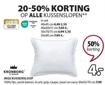 Jysk Kronborg inge kussensloop aanbieding