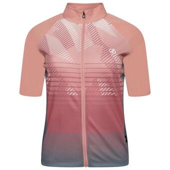 Decathlon Aep prompt fitnessjersey met korte mouwen en volledige rits voor dames - roze aanbieding