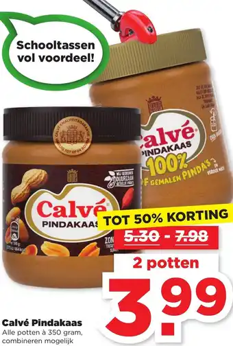 PLUS Calve pindakaas 330gram aanbieding