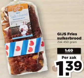 PLUS GIJS Fries suikerbrood 450gram aanbieding