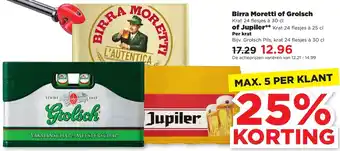 PLUS Birra moretti of grolsch 30cl aanbieding