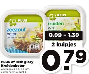 PLUS PLUS of irish glory kruidenboter 100gram aanbieding