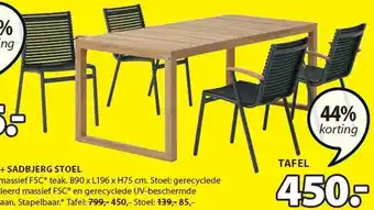 Jysk Ebbeskov tafel- aanbieding