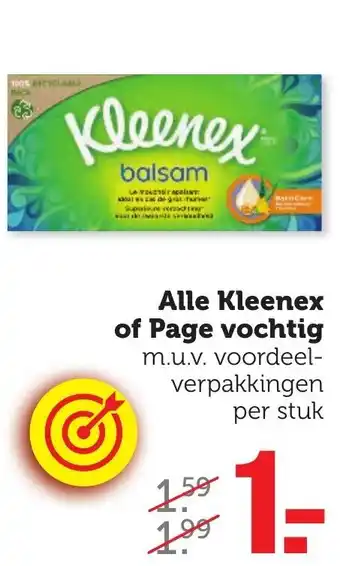 Coop Alle kleenex of page vochtig aanbieding