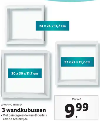 Lidl 3 wandkulbussen 24x24x11,7cm, 30x30x11,7cm, 27x27x11,7cm aanbieding