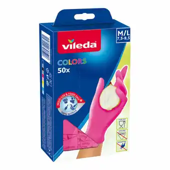 Blokker Vileda handschoenen colors 50 m/l aanbieding