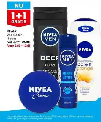 Hoogvliet Nivea 2 stuks aanbieding