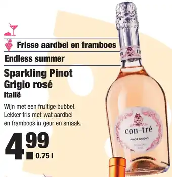 ALDI Con-Tre Sparkling Pinot Grigio Rose 750ml aanbieding