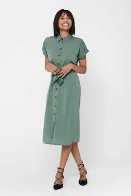 Wehkamp Only blousejurk onlhannover met all over print en ceintuur groen aanbieding