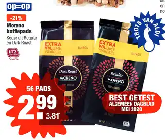 ALDI Moreno koffiepads aanbieding