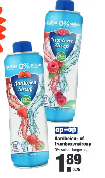 ALDI Aardbeien- of frambozensiroop aanbieding