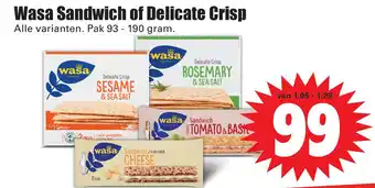 Dirk Wasa Sandwich of Delicate Crisp aanbieding