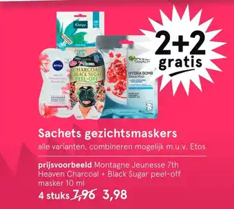 Etos Sachets gezichtsmaskers aanbieding