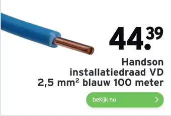 GAMMA Handson installatiedraad VD 2,5 mm? blauw 100 meter aanbieding