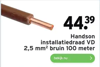 GAMMA Handson installatiedraad VD 2,5 mm? bruin 100 meter aanbieding