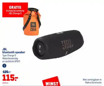 Makro JBL bluetooth speaker Type Charge 5 Waterbestendig en stofdicht (IP67) aanbieding