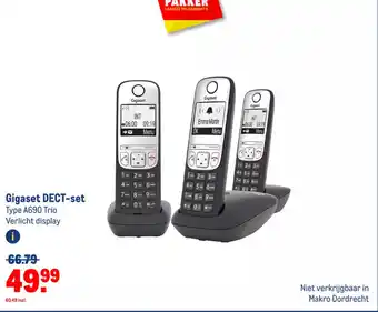 Makro Gigaset DECT-set Type A690 Trio Verlicht display aanbieding