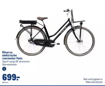 Makro Minerva elektrische voormotor fiets Type E-cargo 28" aluminium Voorwielmotor aanbieding