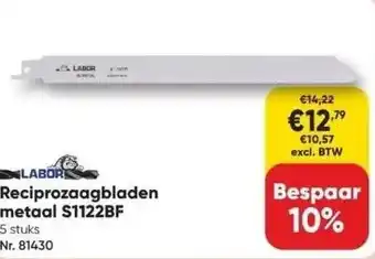 Toolstation Reciprozaagbladen metaal s1122bf aanbieding