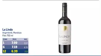 Makro La Linda Argentinië, Mendoza Fles 750 ml aanbieding