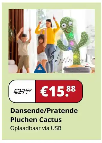Voordeligscheren Dansende/Pratende Pluchen Cactus Oplaadbaar via USB aanbieding