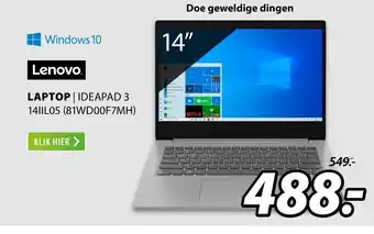 Expert Lenovo IdeaPad 3 | 14IIL05 81WD00F7MH aanbieding