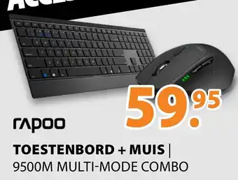 Expert rapoo Combi Toetsenbord+Muis | 9500M Multi-Mode Combo aanbieding