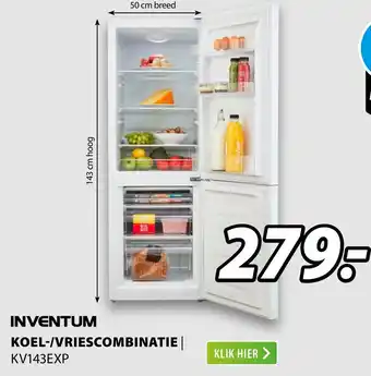 Expert INVENTUM Koel-/Vriescombinatie | KV143EXP aanbieding