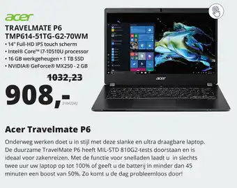 Paradigit ACER Travelmate P6 | TMP614-51G-G2-70WM aanbieding