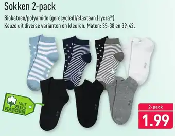 ALDI Sokken mt. 35-38/39/42 2-pack aanbieding