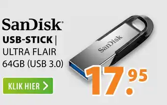 Expert Sandisk Usb-Stick|| Ultra Flair 64Gb (Usb 3.0) 540 aanbieding