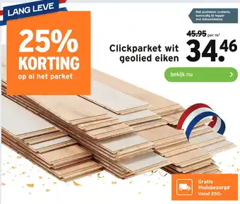 GAMMA Clickparket wit geolied eiken aanbieding