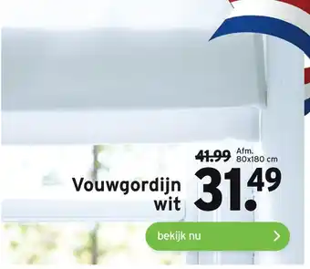 GAMMA Vouwgordijn wit aanbieding