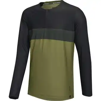 Decathlon Flow xtg lange mouw henley - olijf/zwart aanbieding